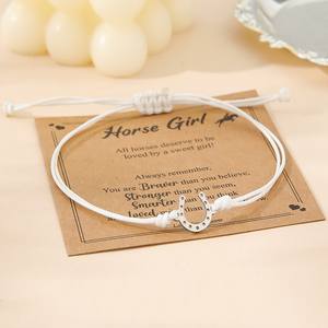Pulsera Clásica de Acero Inoxidable para Mujer con Dije de Herradura para Amistad de la Suerte Promesa Meñique para Parejas Amantes de los Caballos - Product Image 4