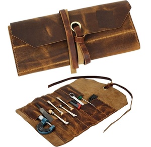 Handmade Luxury Leather <b>Tool</b> Roll <b>Bag</b> <b>Small</b> Durable Organizer <b>for</b> Woodworking Hand <b>Tools</b> - Product Image 2