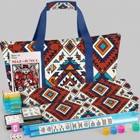 Oxford-Stoff Amerikanische Mahjong-Tasche Dreiteiliges Set Große Kapazität Cartoon-Design Tragbare Reise-Aufbewahrung Luxusausführung