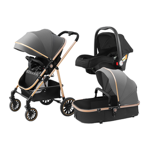 Poussette pour bébé <span class=keywords><strong>3</strong></span> en <span class=keywords><strong>1</strong></span> Landau pliable portable avec chaise de poussée légère d'une capacité de 15kg - Product Image 2