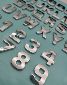 3D ABS alfabeto plata insignia cromo plata letras números Logo pegatinas cromo coche emblema - Product Image 5