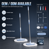 Brosse de lavage de voiture extensible avec tête en microfibre chenille, manche télescopique, outil de nettoyage pour toit, pare-brise et capot, fabrication OEM