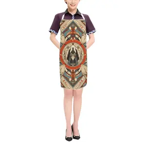 Imagen personalizada babero de cocina de lino sin mangas estilo Retro grande grado comercial lavable reutilizable para limpieza diaria Chef uso sin bolsillos - Product Image 5