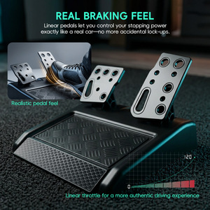 270 °   Volant de course pour jeux vidéo avec pédales, levier de vitesses, vibrations, compatible avec P-S-5, P-S-4, P-S-3, NS, NS2, PC, Windows, Android, tablette, <span class=keywords><strong>TV</strong></span> - Product Image 5