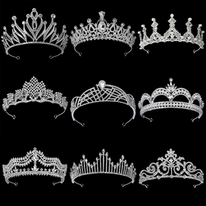 ขายส่งเงินคริสตัลG Litter Tiara Rhinestoneแถบคาดศีรษะจํานวนมากผู้หญิงสุภาพสตรีพรรคประกวดมงกุฎเจ้าหญิงวันวาเลนไทน์ - Product Image 5