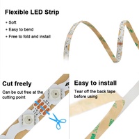 Tira de Luz LED Flexible en Forma de S WS2815 de Alto Brillo Direccionable RGB 5050 8MM 12V en Zigzag para Señalización Comercial