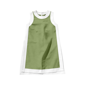 Robe de yoga sans manches pour petite fille, modèle GSD3988, en tissu uni vert, collection boutique, vente en gros pour enfants. - Product Image 2