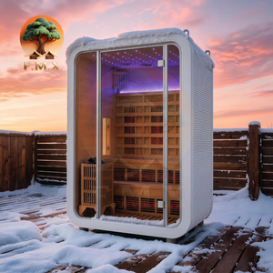 Sauna extérieur préfabriqué avec verrière panoramique pour villa et complexe hôtelier - Product Image 5