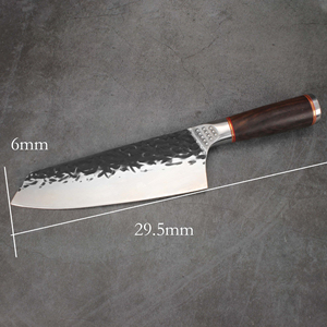 <span class=keywords><strong>Set</strong></span> Professionale di 5 <span class=keywords><strong>Coltelli</strong></span> <span class=keywords><strong>da</strong></span> Chef per Disossare in Acciaio Inox con Lama Martellata e Manico in Legno di Mogano Forgiato - Product Image 4