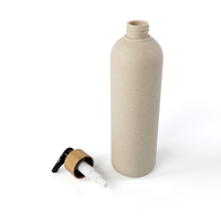 Récipient cosmétique biodégradable 100ml 250ml 300ml 400ml 500ml paille de blé bouteille en plastique avec pompe distributrice de Lotion