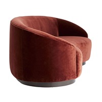 Ensemble de canapés modulaires incurvés en velours avec forme ovale et design sans accoudoirs, style européen, éponge haute densité