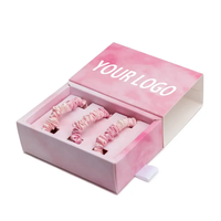 Vente chaude Bande De Cheveux Élastique Personnalisé Noir Maigre Cheveux Cravates 100% Soie De Mûrier 1cm Chouchous avec Boîte Cadeau