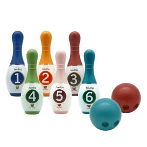 Ensemble de jeu de bowling pour enfants, pour le développement précoce, à l'intérieur et à l'extérieur, 6 quilles et 2 balles, jouet de bowling en plastique pour bébés et tout-petits - Product Image 1