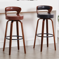 Barhocker Großhandel Drehbarer Hoher Tisch Restaurant-Möbel Luxuriöser Moderner Holz-Küchenhocker Goldener Leder-Barhocker