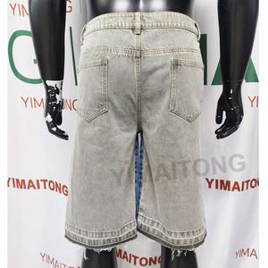 Pantalones cortos para hombre, pantalones cortos de mezclilla de algodón 100% de alta calidad personalizados, pantalones vaqueros con parche bordado, pantalones cortos para hombre - Product Image 2