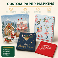 Weihnachtlich Bedruckte Servietten Großhandel Maßgefertigte Papierservietten Einweg-Servietten für Festliche Tischdekoration