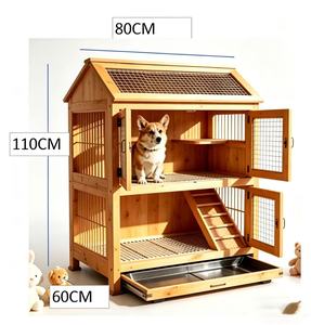 Meilleures ventes, nouvelle arrivée, cage pour chien en <span class=keywords><strong>bois</strong></span> de qualité supérieure à 2 niveaux avec plateau et structure métallique - Product Image 2