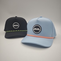 Casquette de baseball sportive personnalisée en polyester imperméable avec découpe laser, motif léopard, broderie fruitée à la main, cordon et logo en caoutchouc pour le golf