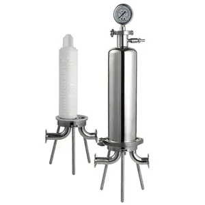 Sanitary Liquor Microporous Membrane Water Single Cartridge Filter Stainless Steel Housing