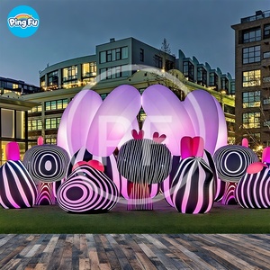 Lễ hội âm nhạc nghệ thuật ánh sáng sự kiện khổng lồ dẫn ánh sáng Inflatable bộ lạc công cộng tác phẩm điêu khắc sọc Inflatable airship dàn nhạc - Product Image 1