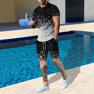 <span class=keywords><strong>Abbigliamento</strong></span> <span class=keywords><strong>casual</strong></span> da <span class=keywords><strong>uomo</strong></span> set di due pezzi pantaloncini T-shirt estiva e set corto da <span class=keywords><strong>uomo</strong></span> - Product Image 3