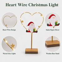 Décoration de Noël en forme de cœur, Père Noël, lumière LED, utilisation en intérieur, indice de protection IP44, Ra80, 100lm/W, blanc chaud (3500K)