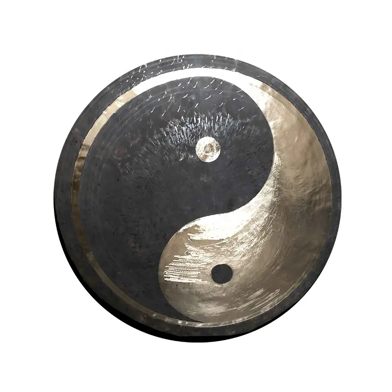 Gongs de bronce chino, 28 pulgadas, Chau, ONG, Yin, Yang, con soporte