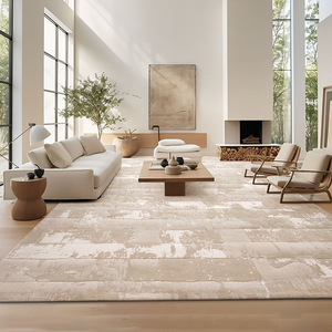 Tapis rectangulaire moderne et minimaliste Saint Anne, couleur crème, antidérapant, en fibre de polypropylène, pour salon, chambre, villa - Product Image 5