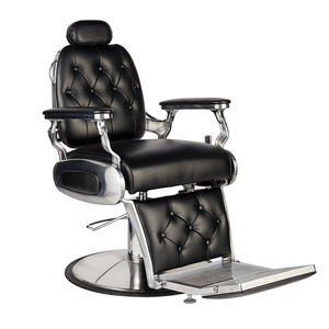 Sillón de Barbería HZ8796C Negro, Altura Ajustable, Uso Comercial - Product Image 1