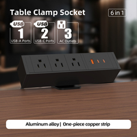 Multiprise 15A 110V Type-C 67W avec 3 prises AC et 2 ports USB, prise USB escamotable dans la table, prise avec prise