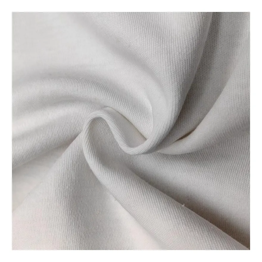 Bernapas dan nyaman dua sisi Jersey kain 30% 70% rami kain rajut katun organik untuk garmen