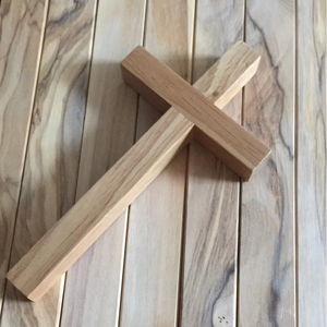 Uniquely Polished Wood Wall Cross Decorative Folk Art Wooden Cross Board