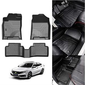 Tappetini Auto per Tutte le Stagioni per <span class=keywords><strong>Honda</strong></span> <span class=keywords><strong>Civic</strong></span> 2016-2021, Impermeabili, <span class=keywords><strong>3D</strong></span>, Tappetini a Vaschetta, Produzione di Fabbrica - Product Image 1