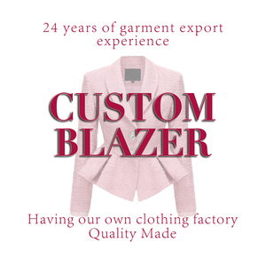 Blazer da <span class=keywords><strong>Donna</strong></span> Elegante con Colletto a Risvolto in <span class=keywords><strong>Tweed</strong></span>, Realizzato su Misura per Brand di Design - Produzione OEM/ODM di Alta Qualità - Product Image 1