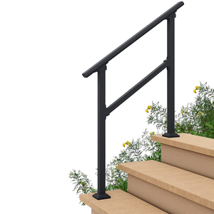 Metal Stair <strong>Handrail</strong> Exterior Wrought Iron <strong>Handrails</strong> For Outdoor - Product Image 1
