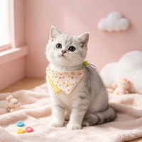 Bandana Hewan Peliharaan Grosir, Syal Segitiga Bergaris Buatan Tangan DIY, Personalisasi Festival, Kucing Anjing Hewan Peliharaan Kecil Sedang, Dapat Disesuaikan, Musim Semi