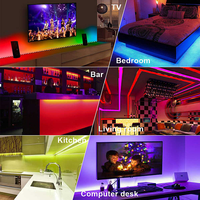 Tira de LED Flexible RGB COB con Control por Bluetooth a través de Aplicación Inteligente, 630 Chips, DC12V 24V, Cambio de Color, Música, Decoración para el Hogar