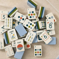 Jeu de Mahjong américain, 160 tuiles, 31,5 x 23,1 mm, tuiles en acrylique superposées avec carte de référence et boîte cadeau