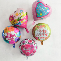Ballons ronds en Mylar CYmylar de 10 pouces et 18 pouces avec inscription en anglais « Joyeuse fête des mères » pour maman, décorations florales pour la fête des mères