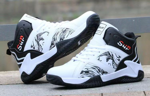 أحذية رياضية للرجال لكرة السلة خفيفة الوزن حزام علوي مرتفع مقاوم للماء من الجلد للوجه قاع السميك زيادة الارتفاع - Product Image 6