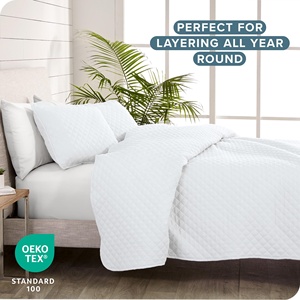Set Copriletto di Lusso Morbido per Hotel, Trapunta <span class=keywords><strong>in</strong></span> Cotone e Microfibra, Lenzuola Leggere e Traspiranti - Product Image 2
