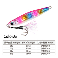 Nouveau design 35g 60g 80g leurres Slow Jigging poisson plomb avec doubles hameçons japon qualité Slow Jigging leurre de pêche en eau salée