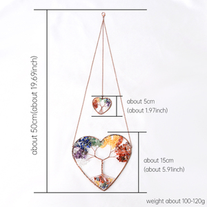 Atrapasueños de Cristal con Piedras Naturales Curativas, Árbol de la Vida, Atrapasueños con Cristal en Forma de Corazón para Decoración, Venta al Por Mayor - Product Image 2