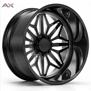 Jantes forgées sur mesure 24, 28, 30 pouces 6x139.7 8x170 noires usinées style KG1 à déport profond pour Silverado Sierra Ford F-250 pour véhicules surélevés - Product Image 1