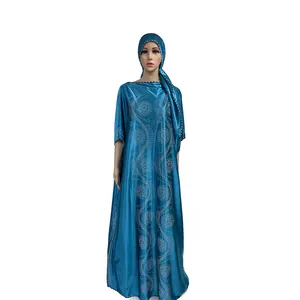 MC-1634 MC-1634 kualitas baik pakaian Islami gaun muslim wanita dua bagian abaya satin jubah Dubai abaya jilbab set dengan berlian imitasi