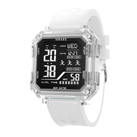 Jam Tangan Digital Sport Mewah Pria SMAEL 8129 Tahan Air dengan Stopwatch, Alarm, Tali Silikon, Diameter 43mm