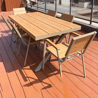 Vente en gros de table et de chaises de jardin en bois massif, résistantes à la corrosion et aux intempéries, pour l'extérieur