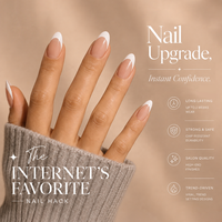 Ongles à presser réutilisables rose nude brillants 32 pièces, finition UV French Tip, longs, pointus, en forme d'amande, qualité salon