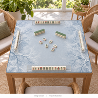 Tapis de mahjong personnalisé avec logo Yugaland, imperméable, inodore, résistant à la saleté, antidérapant, pour 4 joueurs, 800*800 mm, 3 mm, pour restaurant