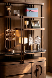 Mueble Bar Moderno de Madera con Encimera de Mármol y Cajones de Almacenamiento para Sala de Estar o Dormitorio - Product Image 5